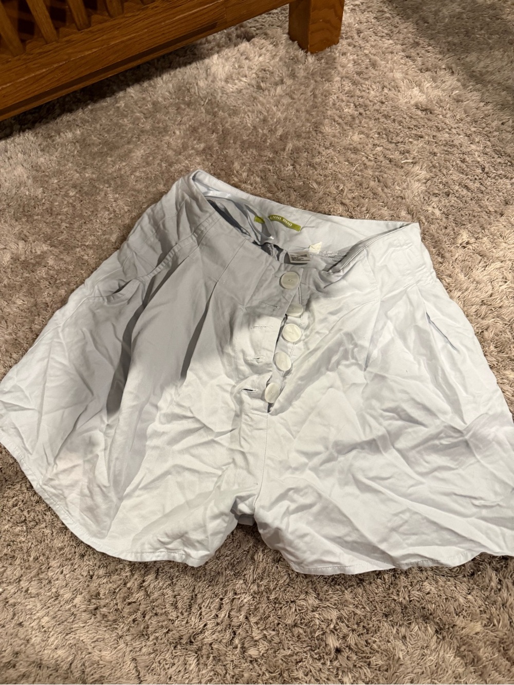 Gianni Bini White High-Waist Button Front Shorts